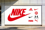 知名体育品牌Nike标志，体育装备品牌合作伙伴
